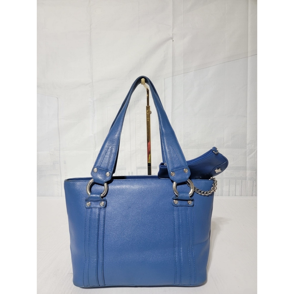 MCM Vintage Mini Studded Tote Bag Royal Blue With Coin Pouch - Picture 4 of 15